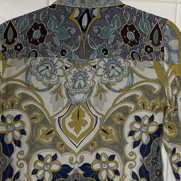 NWOT Mossimo Dutti Paisley Ling Sleeve Bottom Up Shirt Size 2 - Picture 8 of 14